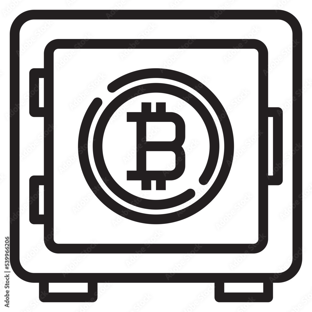 Bitcoin outline style icon Bitcoin outline style icon