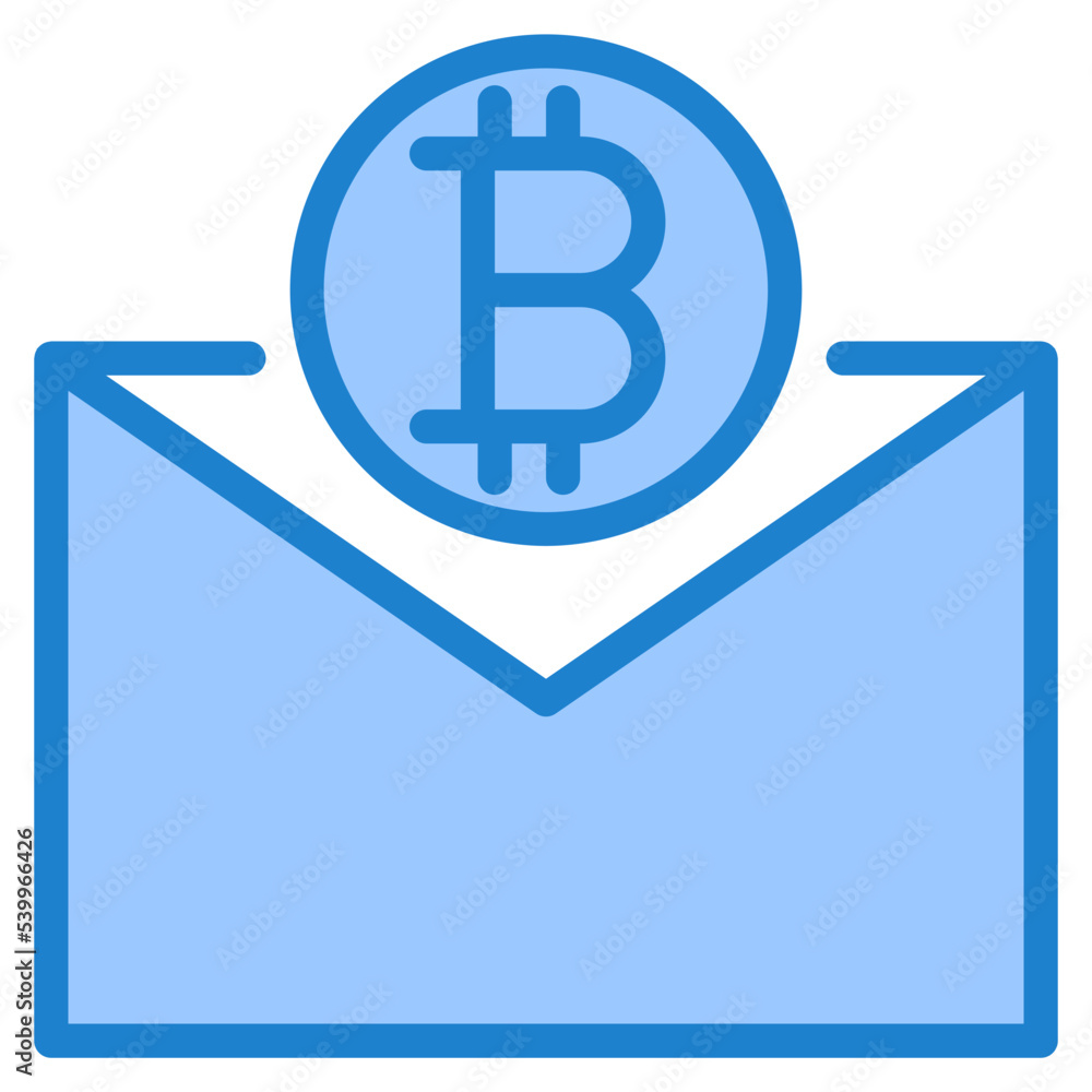 Obraz premium Bitcoin blue style icon