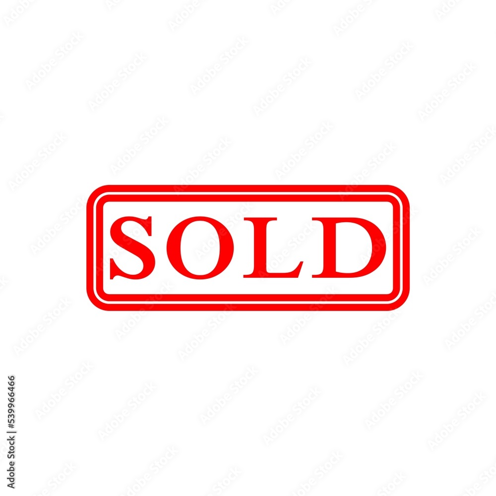 Line Hanging sign with text Sold icon isolated on white background Line Hanging sign with text Sold icon isolated on white background
