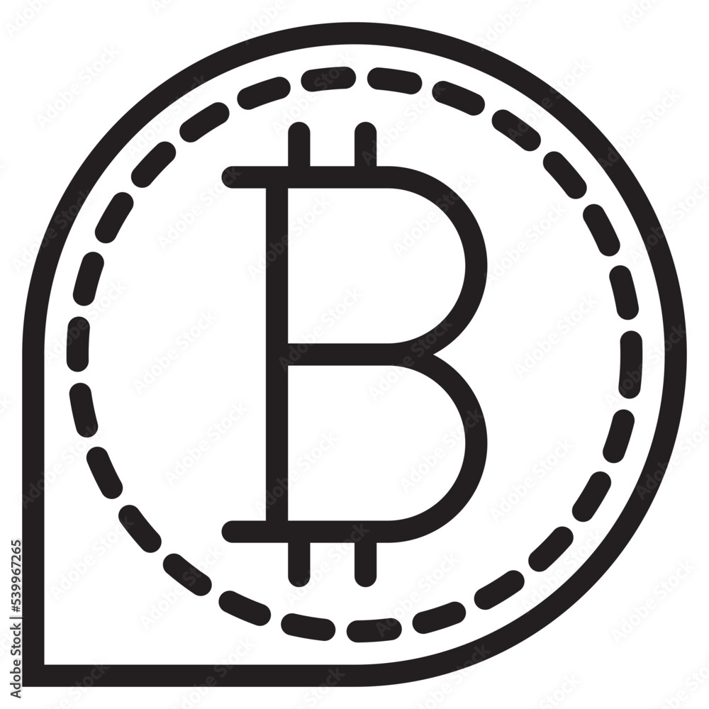 Bitcoin outline style icon Bitcoin outline style icon