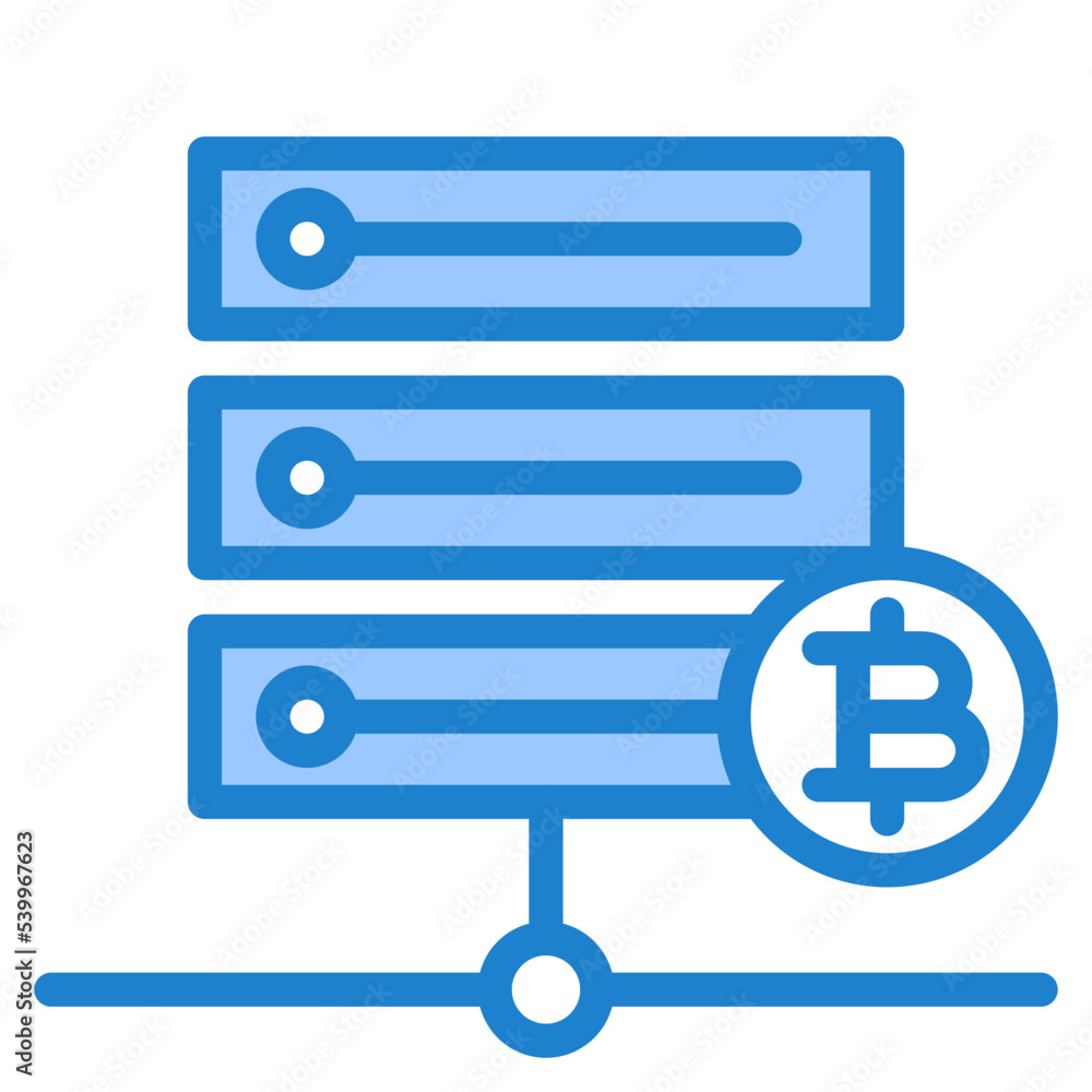 Bitcoin blue style icon Bitcoin blue style icon