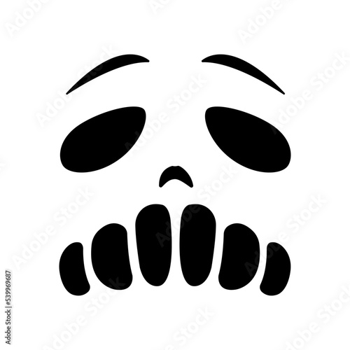 Wallpaper Mural illustration of a Scary and funny Halloween pumpkin face expression vector isolated on white background. Torontodigital.ca