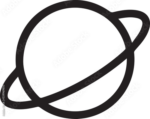 Planet Saturn with planetary ring system flat vector icon for astronomy apps and websites
 photo