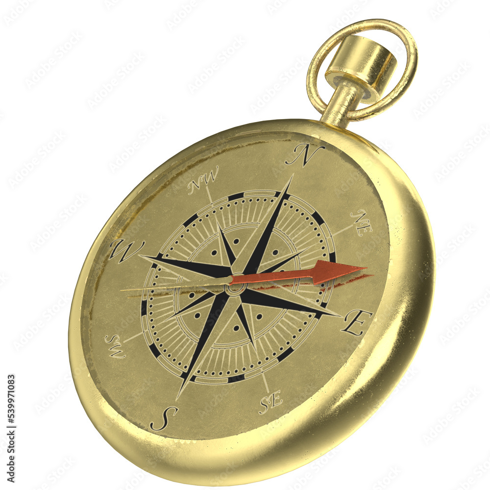 3d rendering illustration of a navigation compass