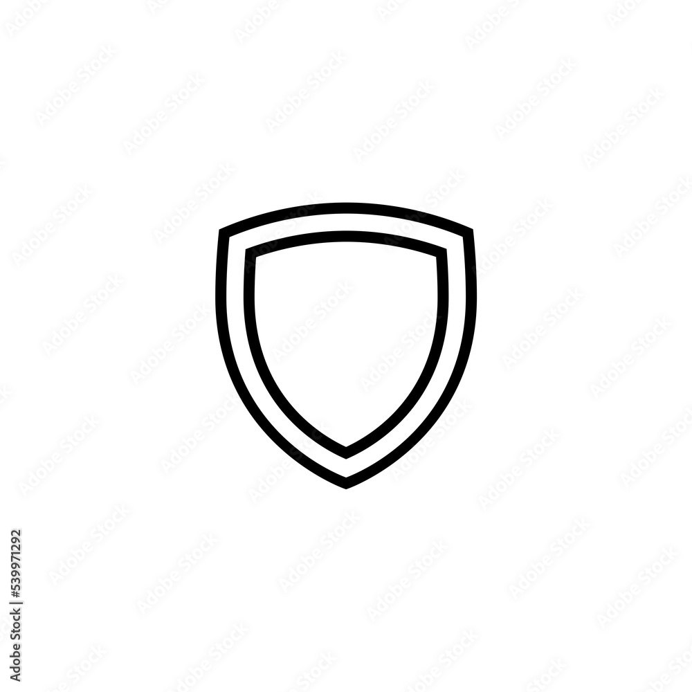 Shield with crown line icon isolated on white background Shield with crown line icon isolated on white background