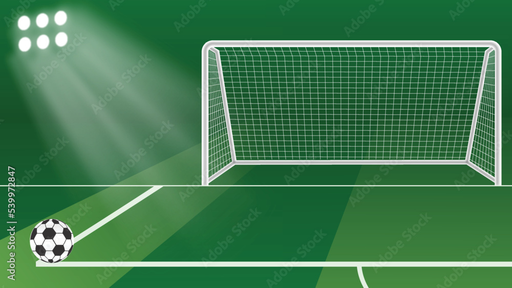 Fototapeta premium Soccer ball in front of the goalpost