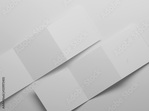 Square Fri-fold brochure mockup 3d rendering 