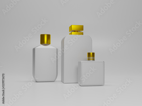 Perfume bottle mockup 3d rendering 