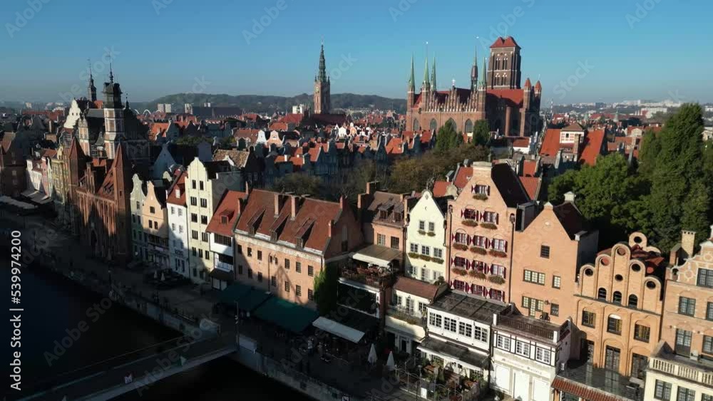 custom made wallpaper toronto digitalAerial view of colorful historic European Old Town, Gdansk, Poland