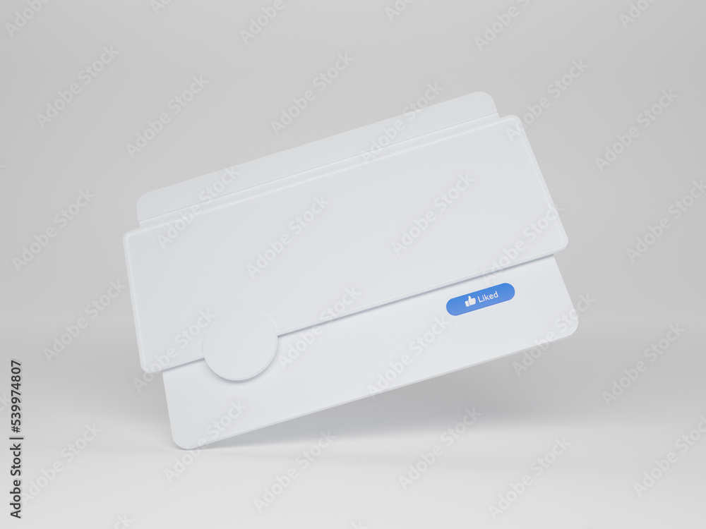 Social media profile, page mockup 3d rendering Social media profile, page mockup 3d rendering