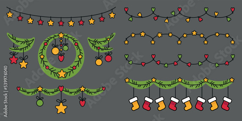 Christmas, New Year decoration design elements