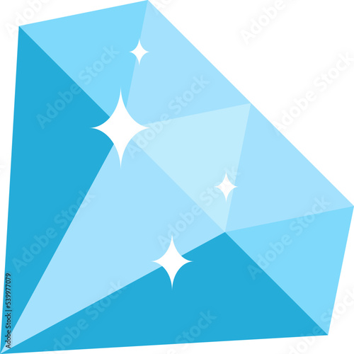 Big diamond jewelry gemstone flat icon