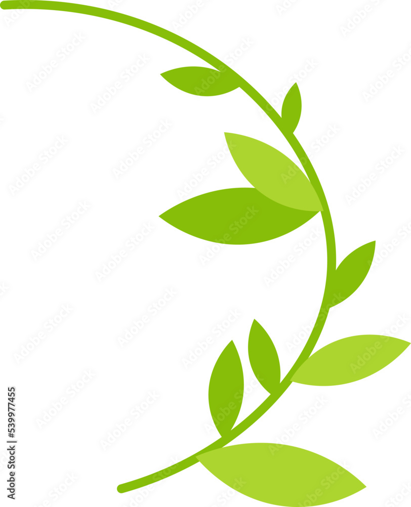 Fototapeta premium Brunch with leaves plant flat illustration