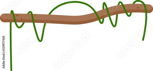 Liana jungles plant flat illustration