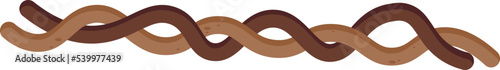Intertwined liana plant flat illustration