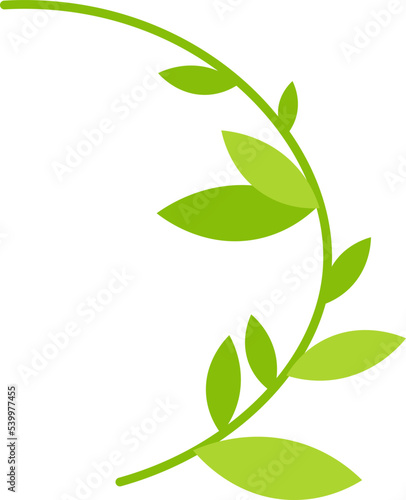 Brunch with leaves plant flat illustration