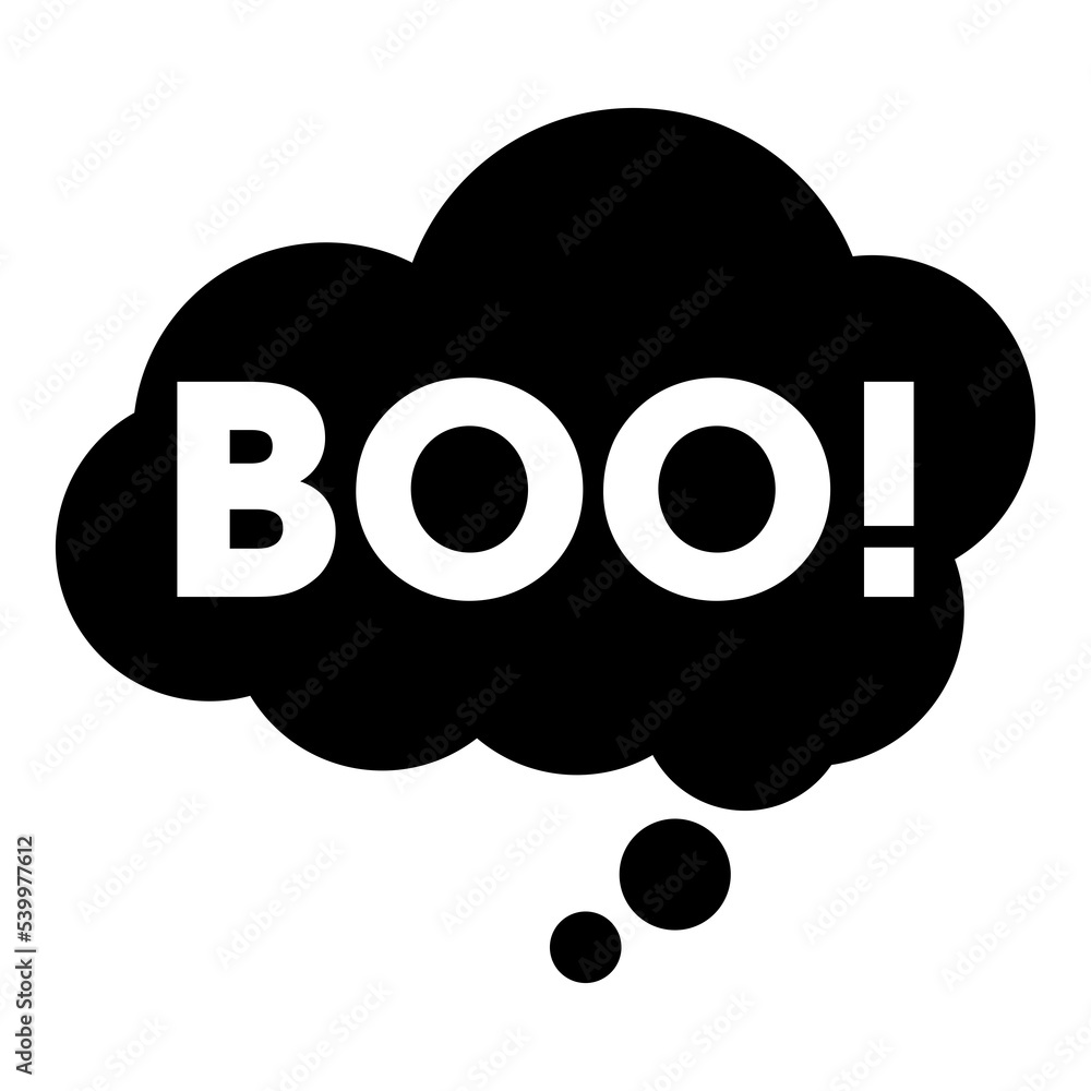 Lettering Boo in a bubble black color, Halloween boo Lettering Boo in a bubble black color, Halloween boo
