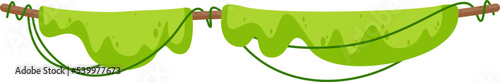 Jungle liana plant flat illustration