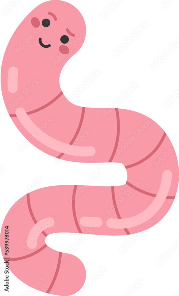 Rain worm character flat illustration