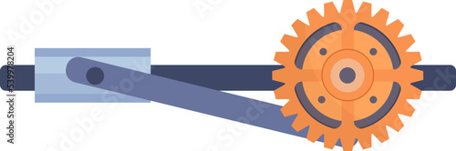Gear drive part flat illustration