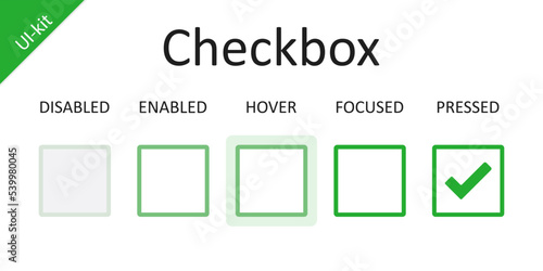 UI kit for web design and mobile applications. Checkbox. Vector illustration.