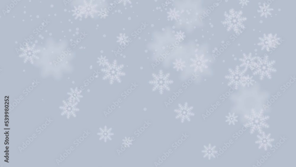 冬空に雪の結晶が舞うアニメーション動画素材 ホワイト 冬空に雪の結晶が舞うアニメーション動画素材 ホワイト
