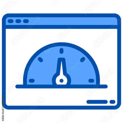 Speed test blue outline icon