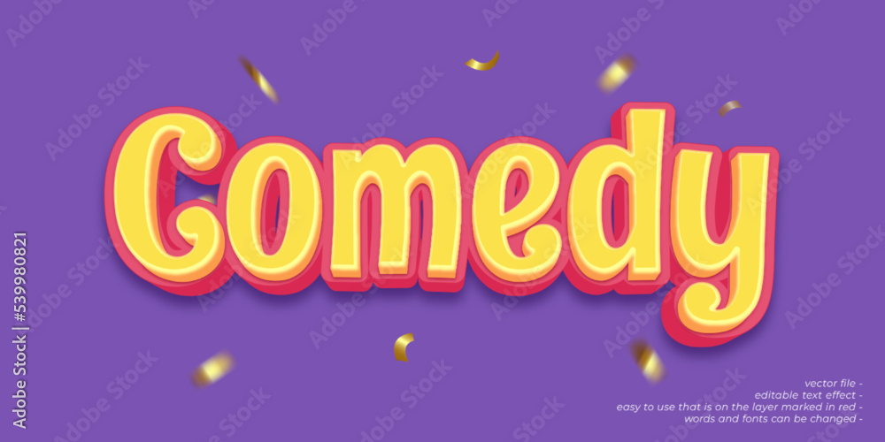 3d text style comedy editable text effect