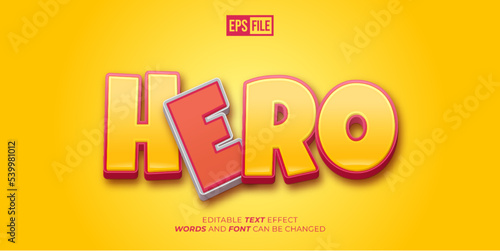 Editable text hero 3d style editable text effect