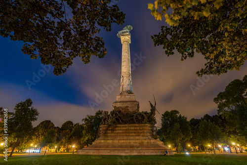 View of Monument to the Heroes of the Peninsular War at night, Porto, Norte photo