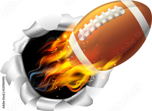 Flaming American Football B...
