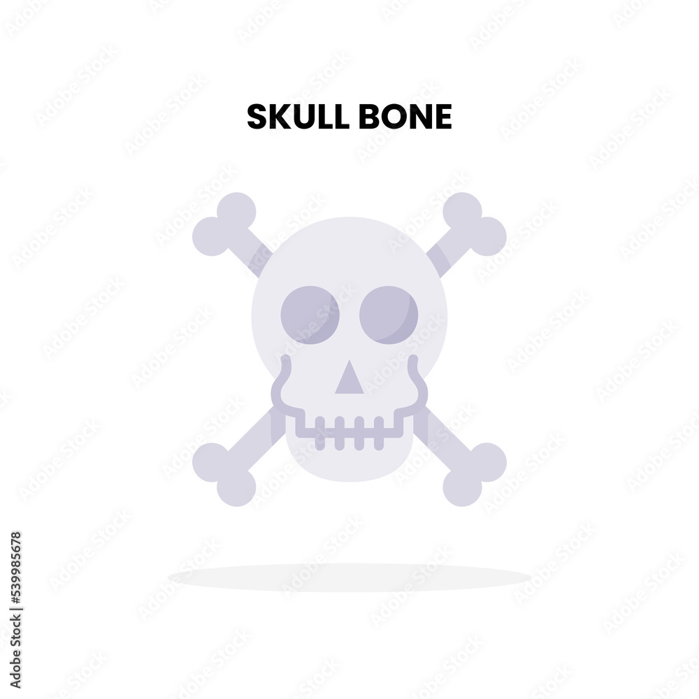 Skull Bone flat icon. Vector illustration on white background. Can used for digital product, presentation, UI and many more.
