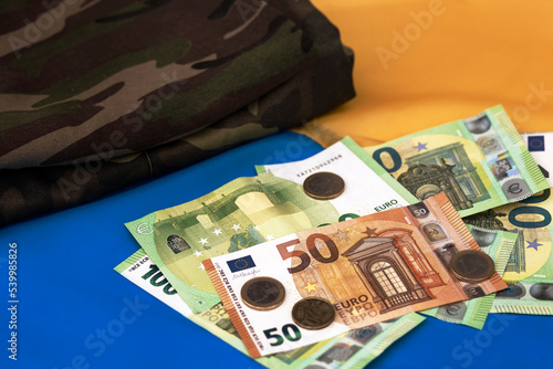 Euro Money Financial Help for Ukraine. Donate Armed Forces. Monetary Assistance Donation  Ukrainian Army ZSU photo