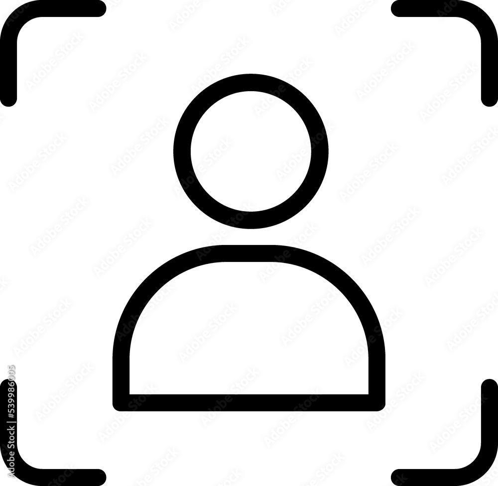 Biometric identification line icon Biometric identification line icon