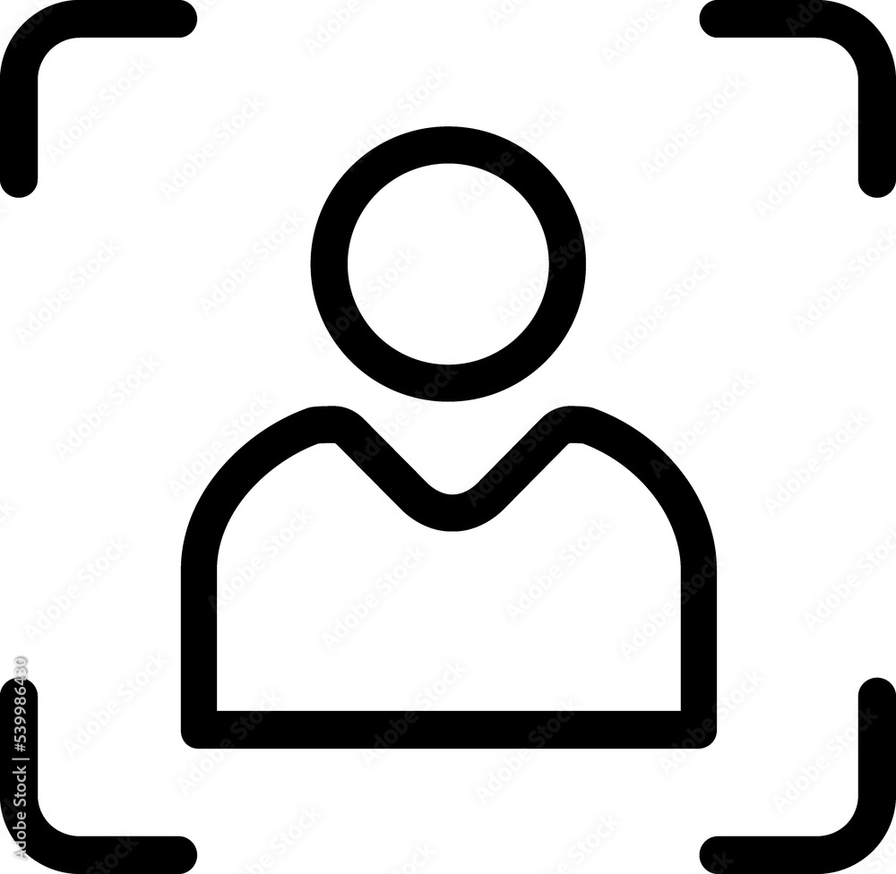 Biometric identification line icon Biometric identification line icon