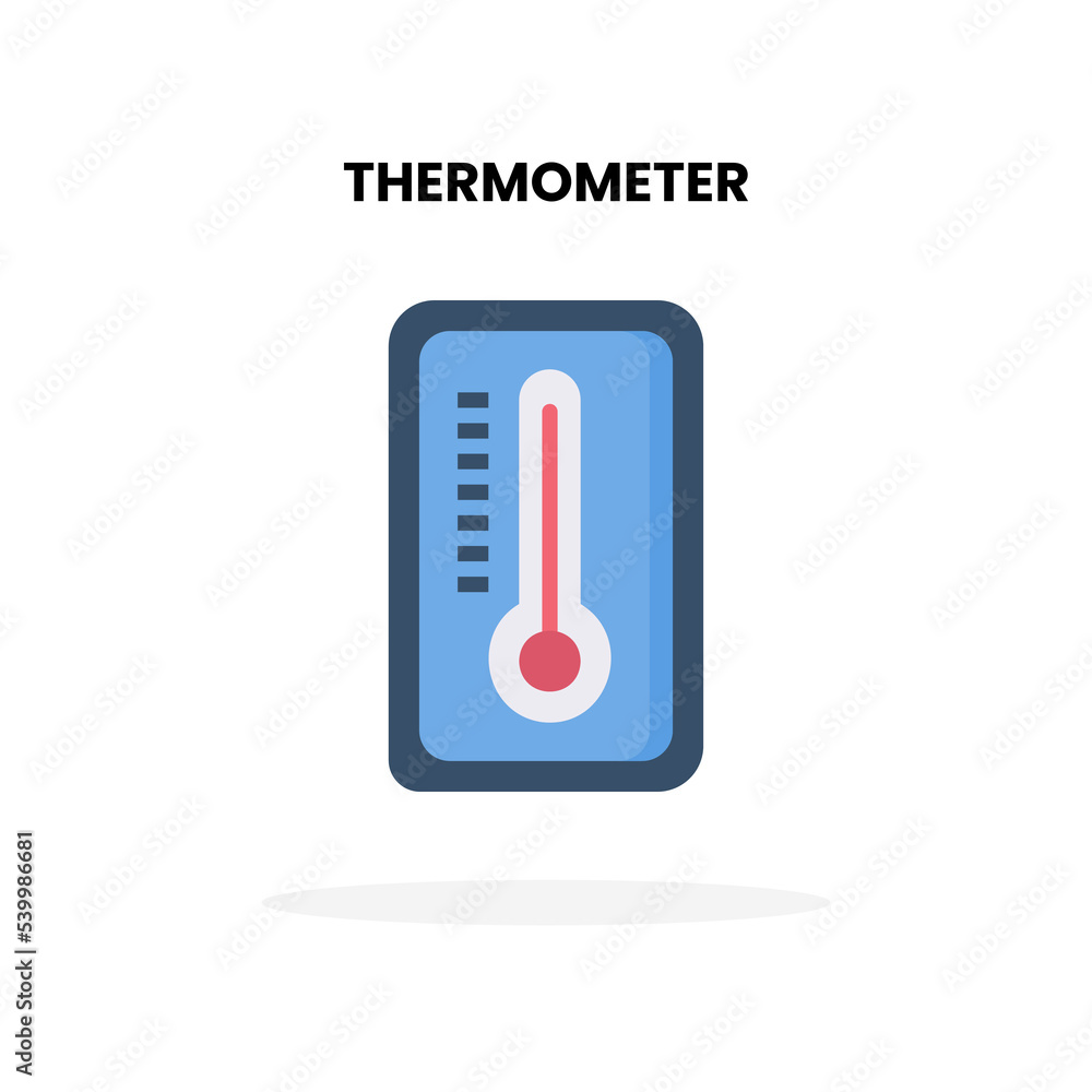 Thermometer flat icon. Vector illustration on white background. Can used for digital product, presentation, UI and many more. Thermometer flat icon. Vector illustration on white background. Can used for digital product, presentation, UI and many more.