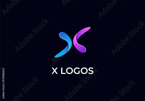 LETTER X TECHNOLOGY LOGO DESIGN