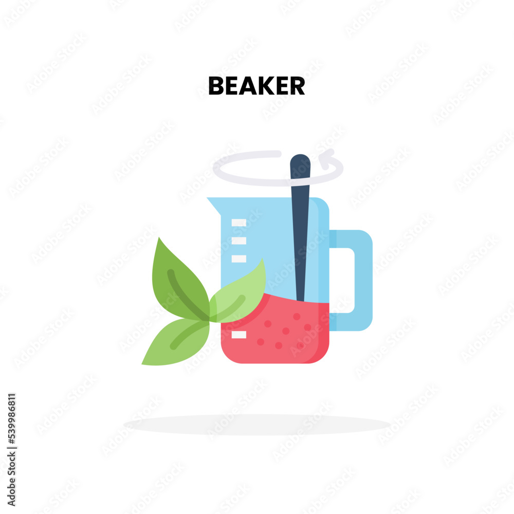 Beaker flat icon. Vector illustration on white background. Can used for digital product, presentation, UI and many more. Beaker flat icon. Vector illustration on white background. Can used for digital product, presentation, UI and many more.