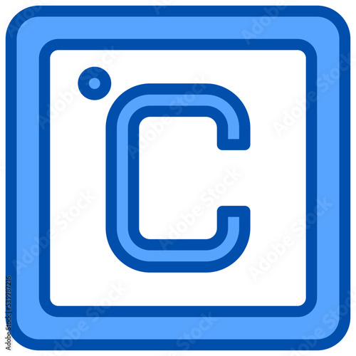 Celsius blue outline icon