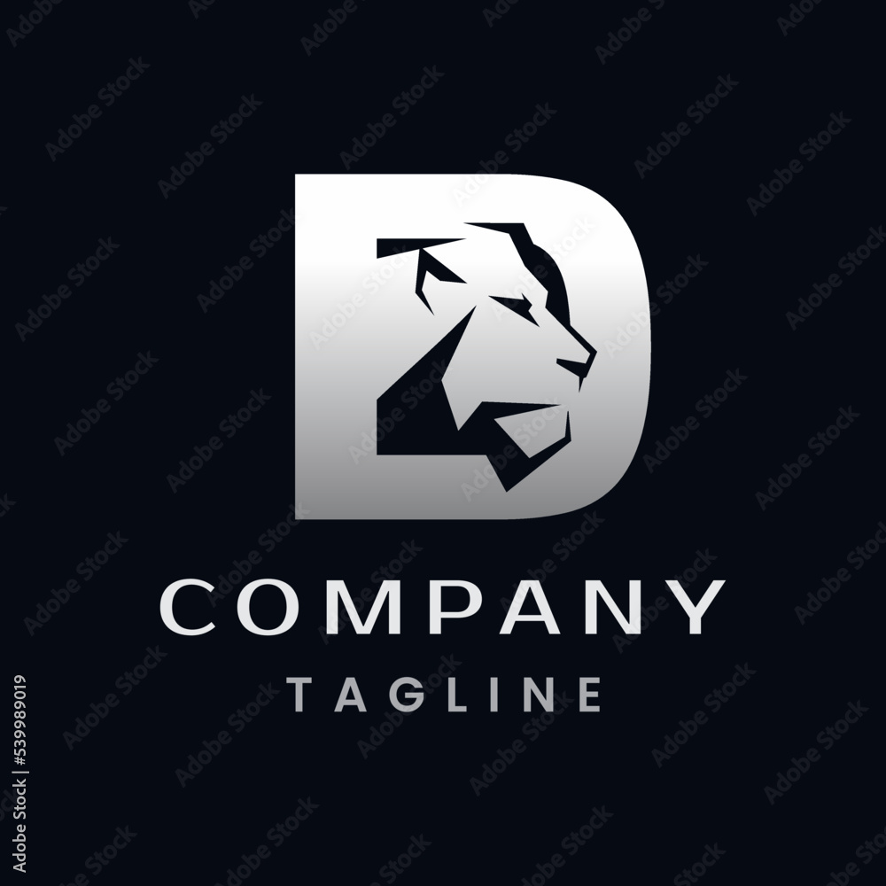 Letter D Lion Head Logo Design Letter D Lion Head Logo Design