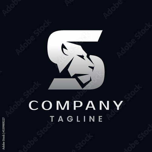 Letter S Lion Head Logo Design photo