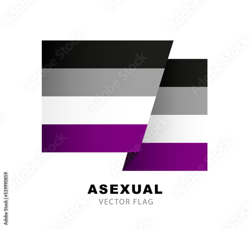 Flag of asexual pride. A colorful logo of one of the LGBT flags. Sexual identification. Lack of sexual orientation. Vector illustration