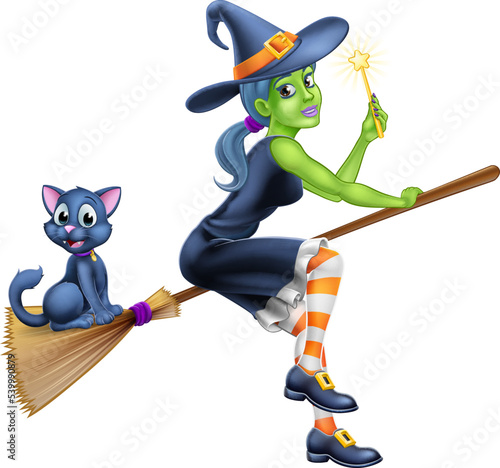 A witch halloween cartoon c...