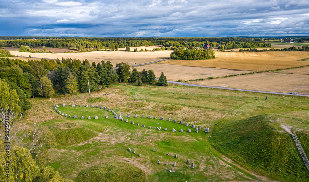 Stone ships. The Anundshög area and the Badelunda ridge are one of Sweden's foremost ancient sites (500-1050 AD)