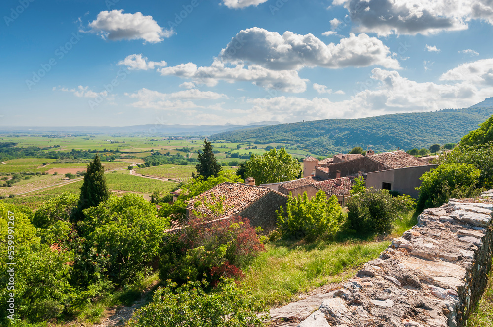 Haut Languedoc countryside in spring, in Hérault, Occitanie, France