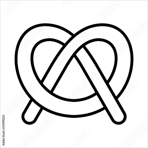 Pretzel, Pastry Icon Logo Design Vector Template Illustration Sign And Symbol