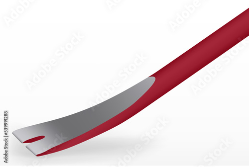 Crowbar. Jemmy. Red Close Up Wrecking Bar Isolated on White Background