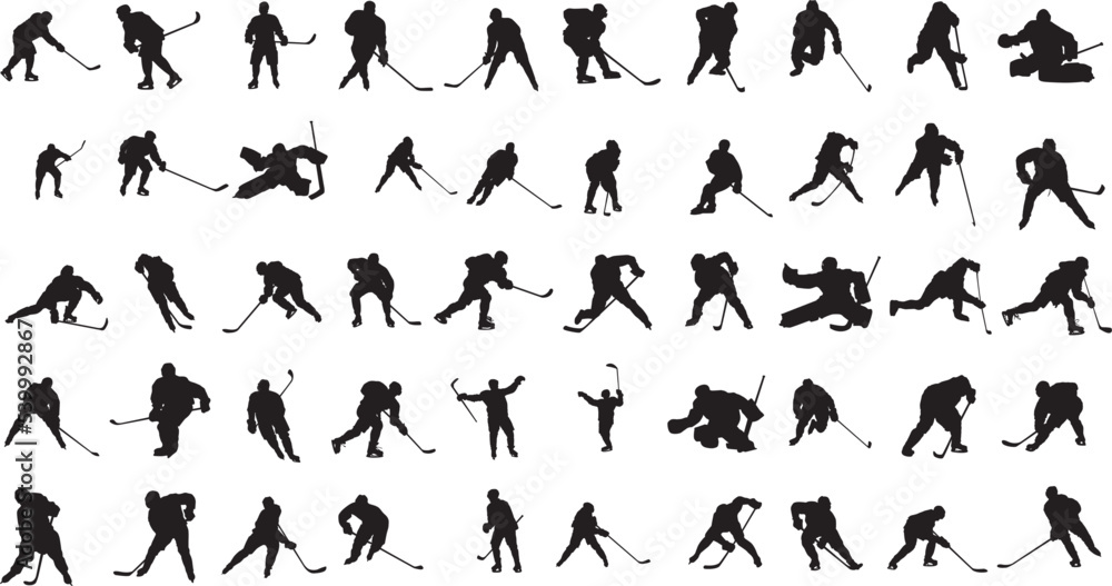 silhouette of people playing hockey silhouette of people playing hockey