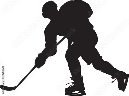 silhouette of people playing hockey