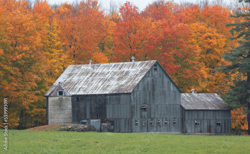 An old barn on a cold colourful autumn morning near Renfrew, Canada © Jim Cumming